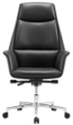 High-Back Italian Leather Executive Chair – Black