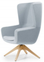 Lounge Armchair with Wooden Star Base – Yellow