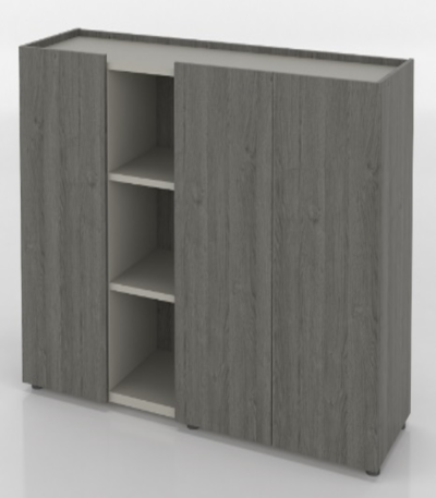 Meeting Room Cabinet 150 cm with Hidden Drawer – Grey Oak