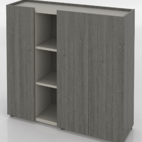 Meeting Room Cabinet 150 cm with Hidden Drawer – Grey Oak