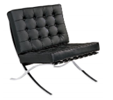 Single Seater Lounge Chair with Steel Frame – Black