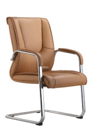 PU Leather Visitor Chair with Cantilever Base – Black