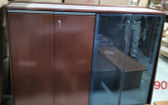 Office Bookcase with Glass & Solid Doors – Rosewood