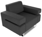 Single Seater Leather Sofa – Black