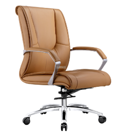 Medium-Back PU Leather Office Chair – Black