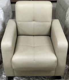 Single Seater Sofa with Wooden Legs – Beige