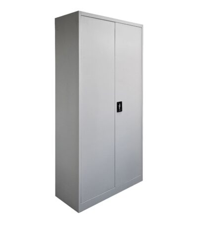 Steel File Cabinet with 2 Swing Doors – Grey