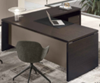 Executive Desk 200 cm with Side Extension – Wenge