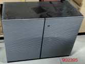 Low Cabinet 90 cm with Silver Doors – Black / Silver
