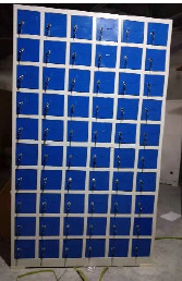Mobile Phone Locker – Multi-Compartment Steel Cabinet – Blue / Grey