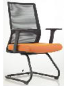 Mesh Visitor Chair with Chrome Sled Base – Black