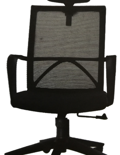 High-Back Mesh Office Chair with Headrest – Black