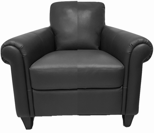 Classic Leather Armchair with Rolled Arms – Black Classic Leather Armchair with Rolled Arms – Black
