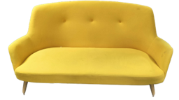 Two-Seater Fabric Sofa – Yellow