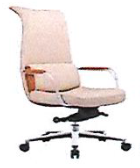 Medium-Back PU Leather Chair with Aluminium Base – Black