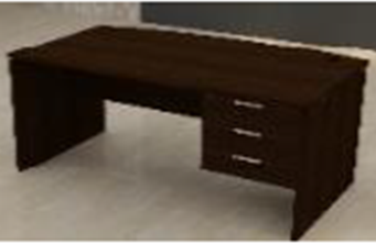 Executive Desk 140×75 with Curved Top & Fixed Pedestal – Wenge