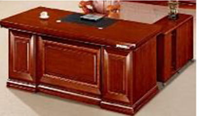 Executive Desk 240×115 with Side Return – Teak Veneer – Teak