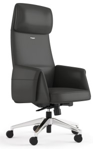 High-Back Executive Chair with Headrest – Black