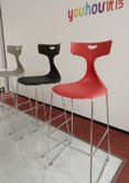 Bar Stool with Steel Base – Black