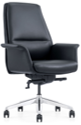 Medium-Back Italian Leather Executive Chair – Black