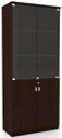 High Cabinet 180 cm with Glass & Wooden Doors – Wenge