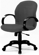 Medium-Back Fabric Chair with Fixed Arms – Black