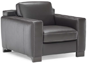 Leather Armchair with Wide Track Arms – Black