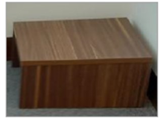 Low Wooden Printer Table 50 cm – Walnut