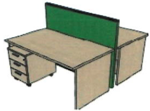 One-Person Workstation 140 cm with Pedestal – Oak