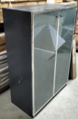 Medium Cabinet with Frosted Glass Doors – Black