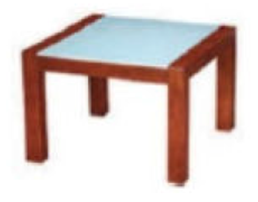 Coffee Table 60×60 with Frosted Glass Top – Cherry