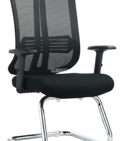 Mesh Visitor Chair with Cantilever Base – Black