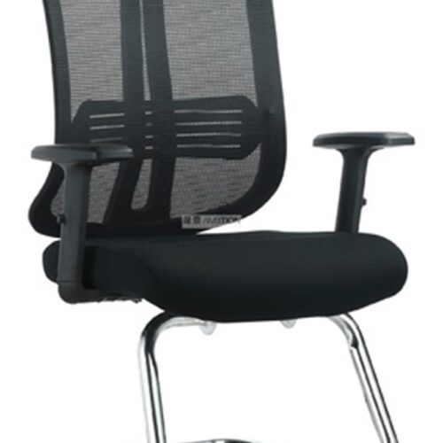 Mesh Visitor Chair with Cantilever Base – Black