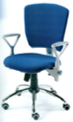 Medium-Back Armless Fabric Chair – Blue