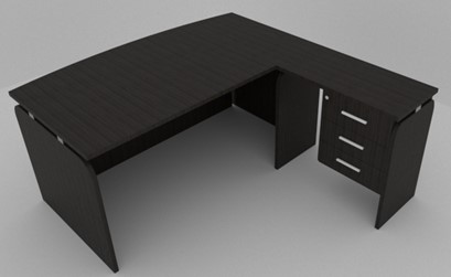 L-Shaped Executive Desk 160 with 120 Return – Wenge