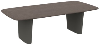 Rectangular Coffee Table 120 cm with Panel Legs – Dark Walnut / Grey