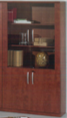 High Cabinet 190 cm with Glass & Wooden Doors – Cherry
