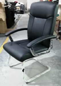 PU Leather Visitor Chair with Cantilever Base – Black