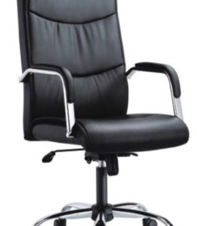 High-Back Office Chair with Removable Back – Brown