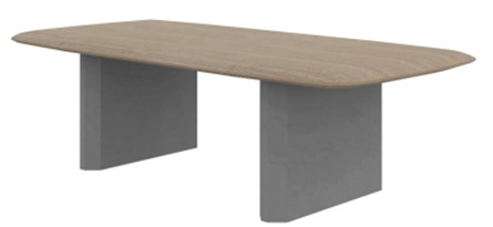 Rectangular Coffee Table 120 cm with Panel Legs – Light Oak / Grey