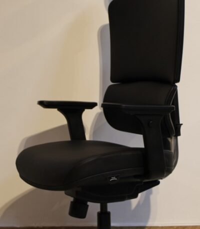 High-Back Chair with Headrest – Black