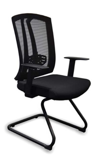 Mesh Visitor Chair with Sled Base – Black