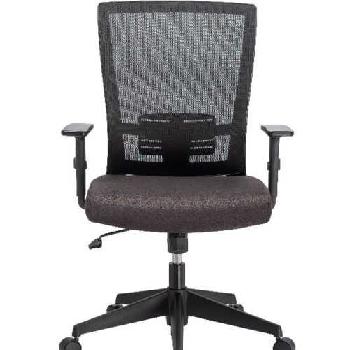 Mesh Office Chair with Adjustable Arms – Black / Grey