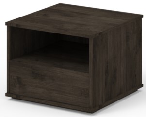 Square Coffee Table 60 cm with Drawer – Dark Oak