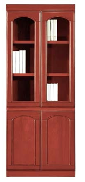 Bookcase 80 cm with 2 Glass Doors – Walnut