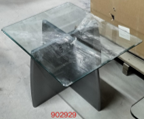 Glass Coffee Table 70 cm – Clear Glass / Grey