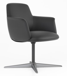 Executive Visitor Chair with Swivel Base – Black