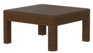 Square Coffee Table 60 × 60 cm – Dark Walnut