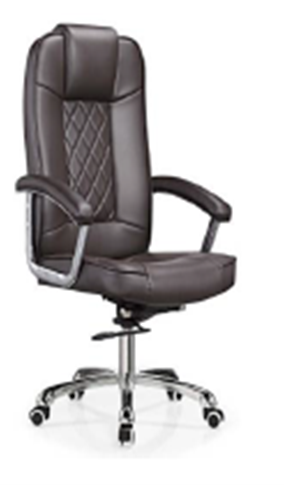 Executive High-Back PU Leather Chair with Chrome Base – Black