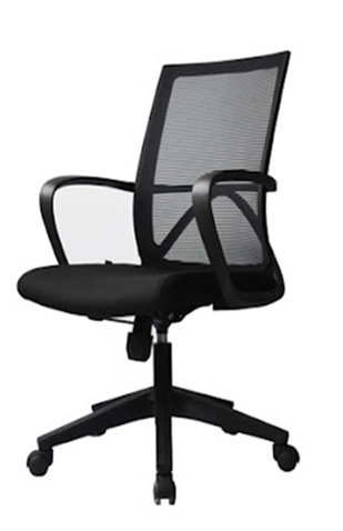 Medium-Back Mesh Swivel Chair – Black